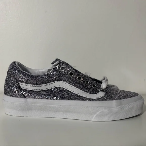 Vans Old Skool Silver Glitter Sneakers - Picture 3 of 5